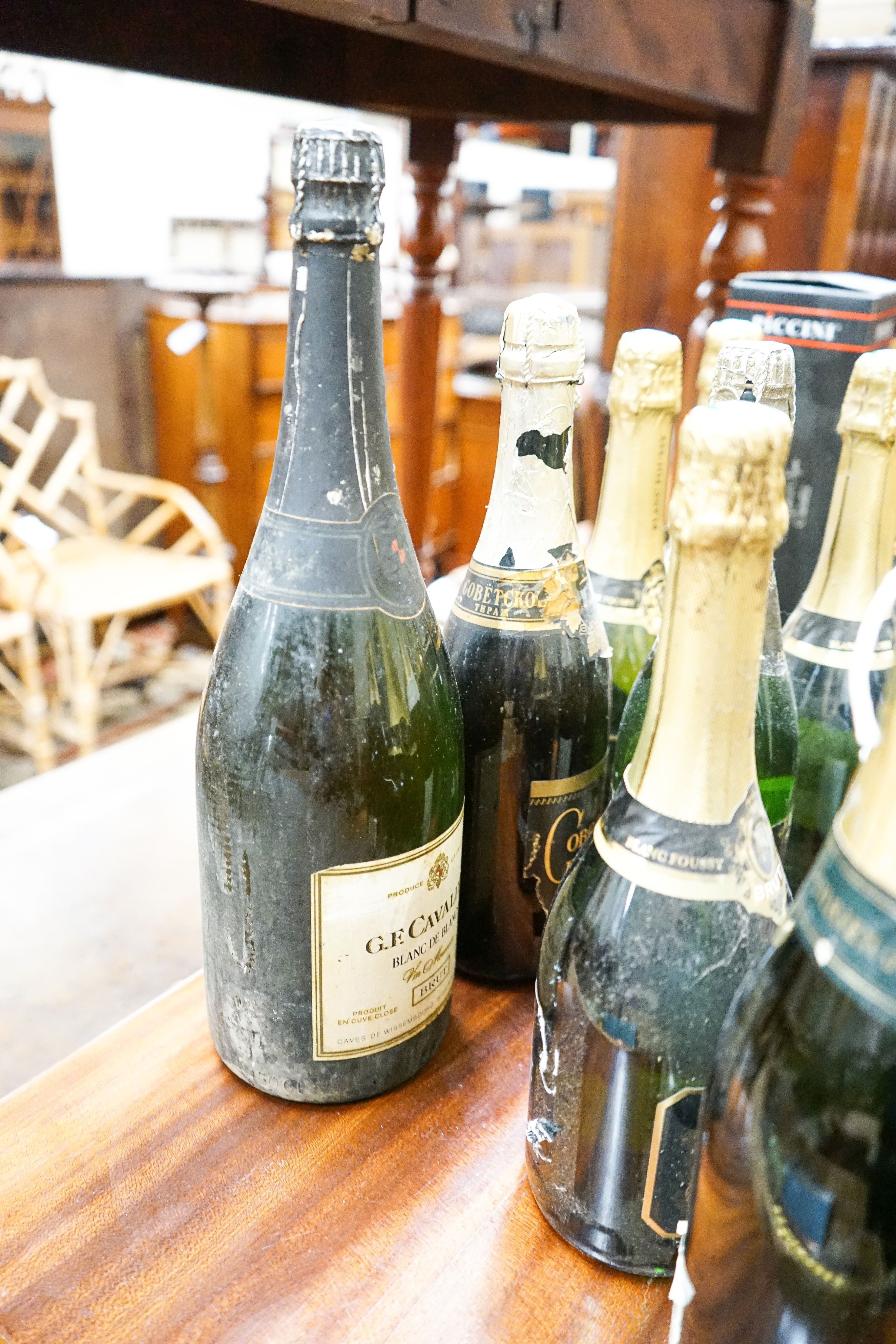 Fifteen bottles of assorted champagne and sparkling wine, assorted sizes